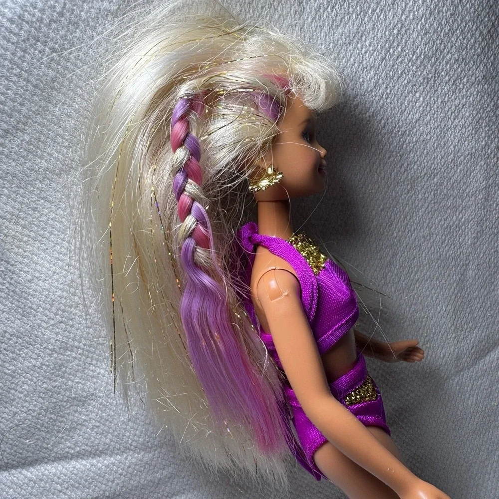 VTG 1996 Splash N Color SKIPPER‎ Doll Barbie MATTEL 16171 Blonde Glitter Pink